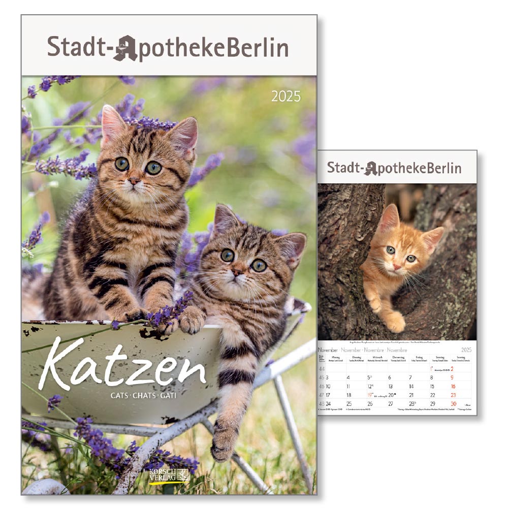 Werbeartikel Bildkalender Katzen Ausführung mit Werbedruck