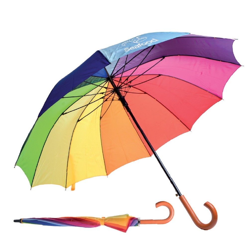 Schirme in Regenbogenfarben mit Firmenlogo bedrucken lassen | HACH