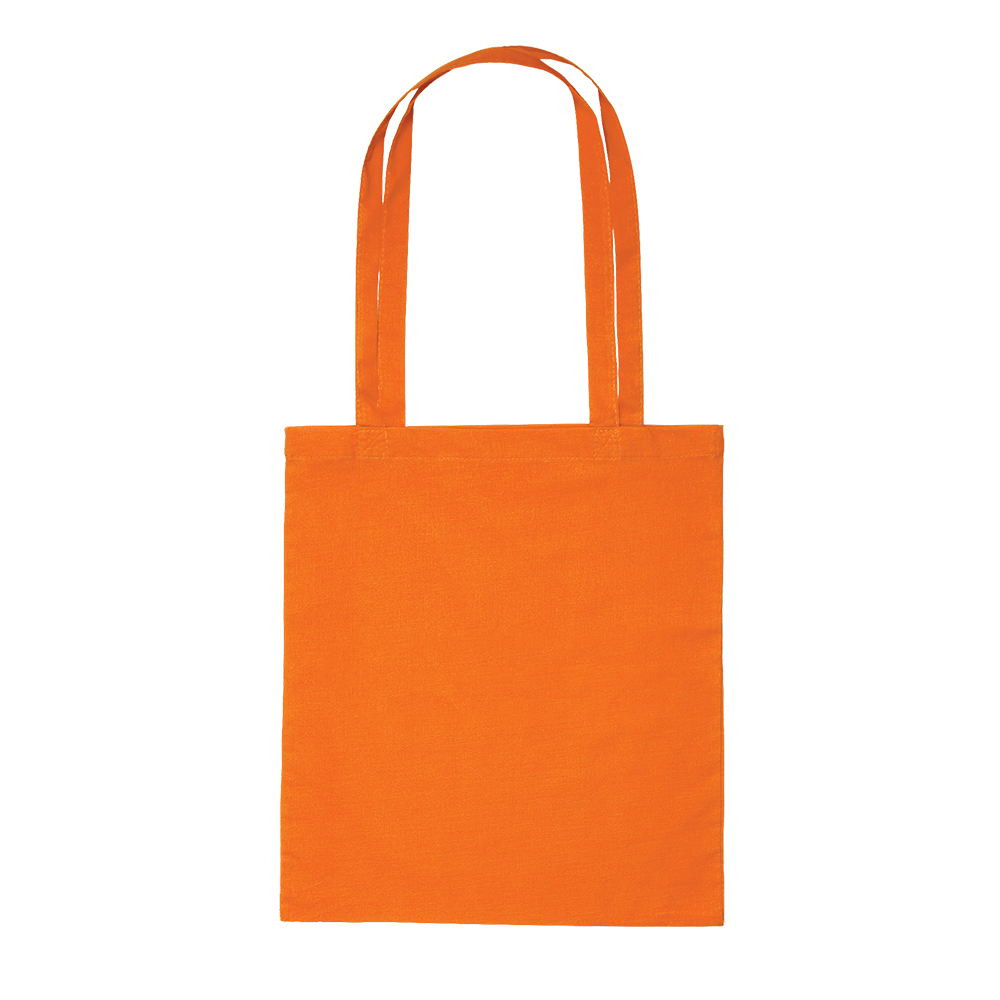 Werbeartikel Baumwolltasche Orange mit langem Henkel