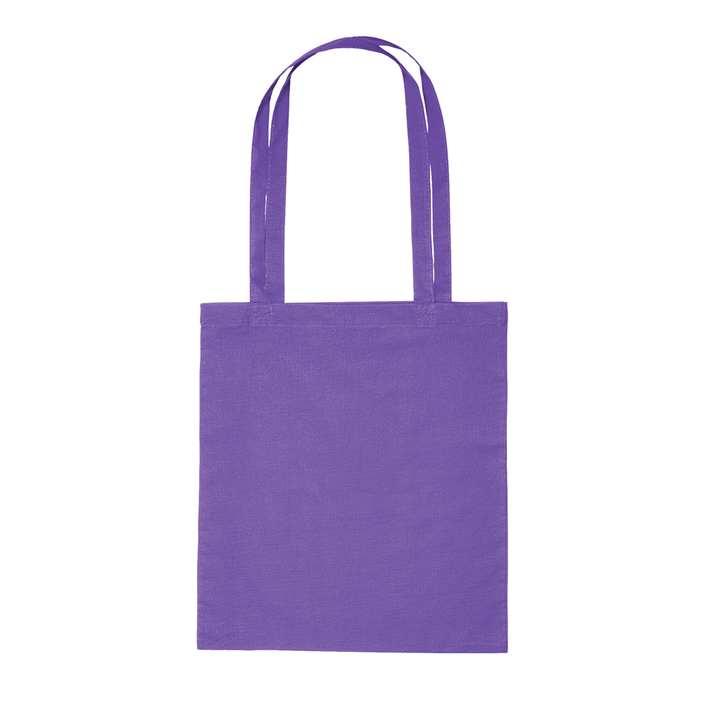 Werbeartikel Baumwolltasche Violett mit langem Henkel