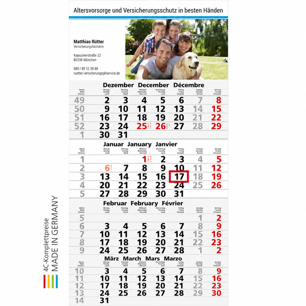 Werbeartikel Wandkalender Mega 4 Post A Xpress