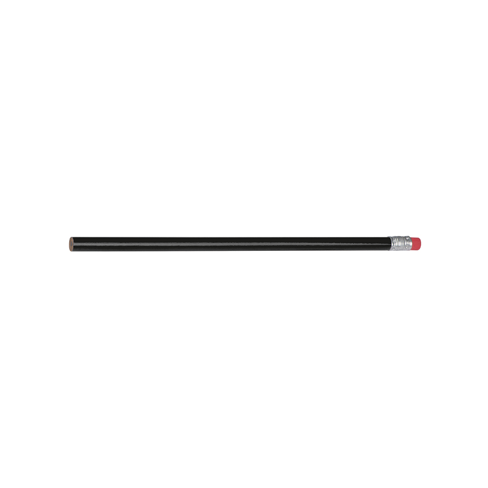 Werbeartikel Bleistift mit Radiergummi schwarz