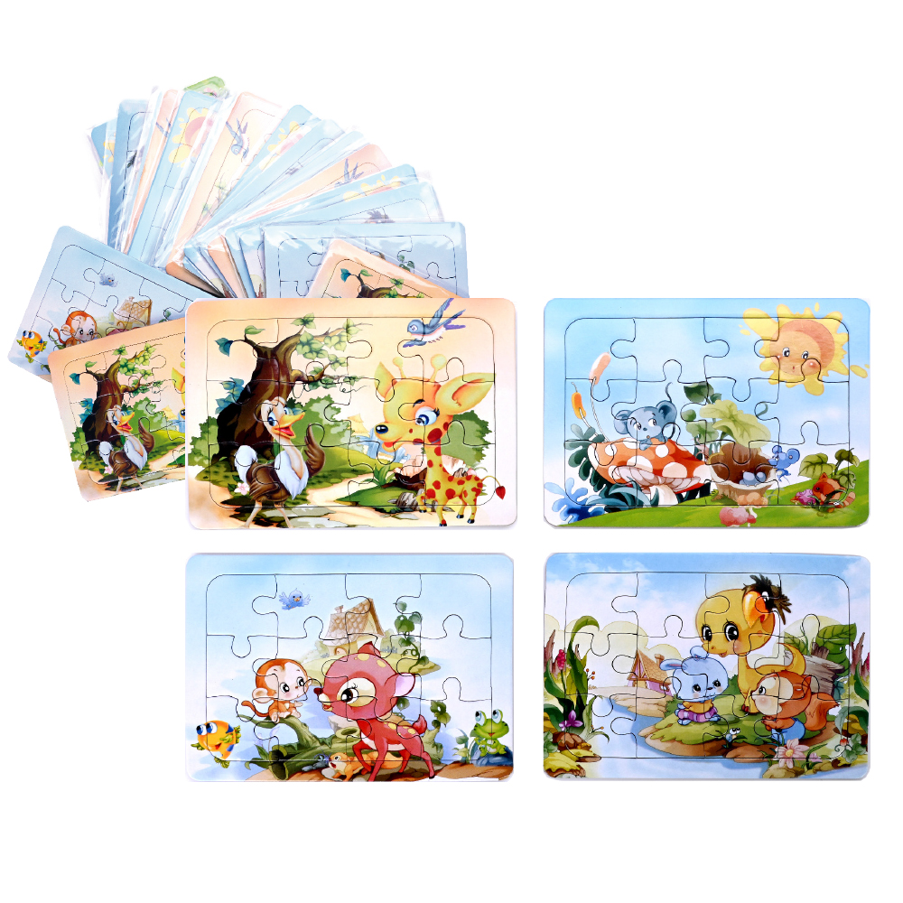 Werbeartikel Comic Tierpuzzle sortiert 20er Set