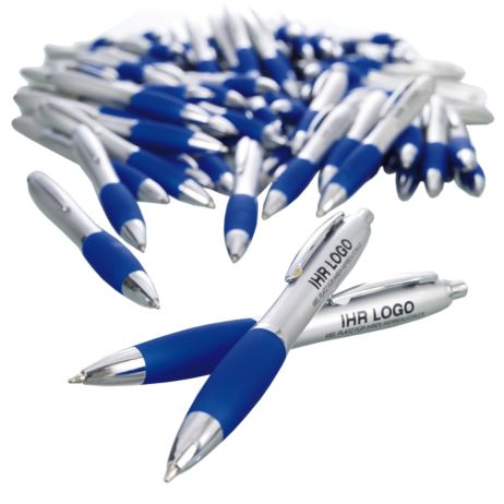 50 Stück Kugelschreiber-Set Grün – Blauschreibend, Druckmechanismus, 14 Cm