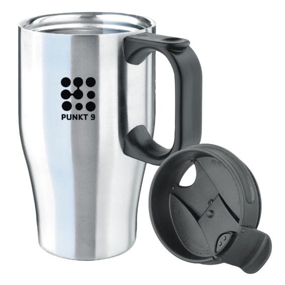 ISOSTEEL Thermobecher aus Edelstahl mit Griff, 400 ml
