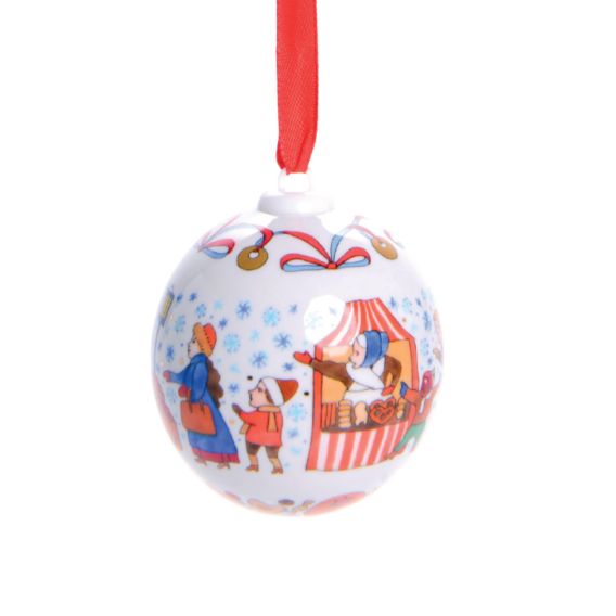 Hutschenreuther Porzellankugel 2019 Weihnachtsmarkt