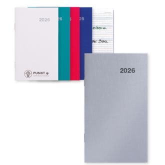 Werbeset: 450 Taschenkalender weiß,rot und mint sortiert inkl. einfarbigem Werbedruck