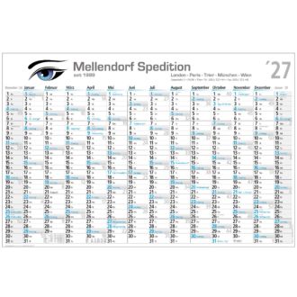Wandkalender, 14 Monaten mit Werbedruck, 102 x 68 cm
