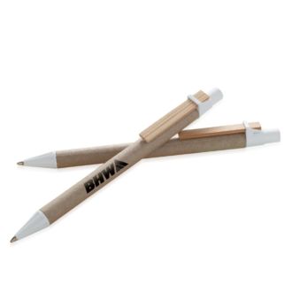 RITTER Kugelschreiber Bio-Mix aus recyceltem Papier mit Holzclip & eigenem Logo