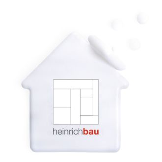 Mintdispenser Haus weiß 8g mit Werbedruck