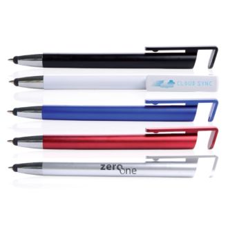 Druckkugelschreiber mit Touch-Funktion und integriertem Handyhalter