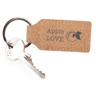 Korkschlüsselanhänger mit Schlüsselring aus Metall & Werbedruck