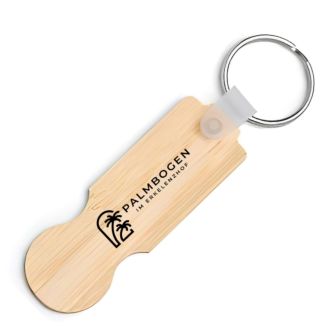 Einkaufswagenauslöser BooCart mit Schlüsselanhänger aus Bambus