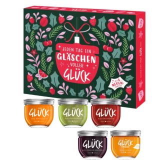 Adventskalender GLÜCK Marmeladen im Mini-Glas