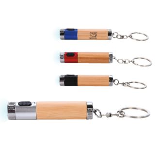 Bambus-Taschenlampe Zunguz mit Schl&uuml;sselanh&auml;nger