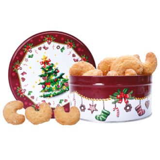 Metall Dose Weihnachtsbaum inkl Vanille Kipferl 100g