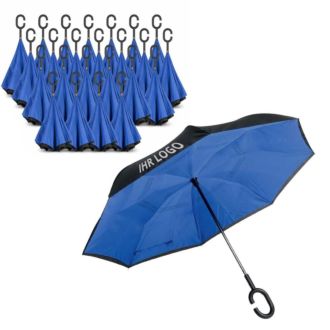 24st. Stockschirm Flipped blau inkl. 1-farbigem Druck