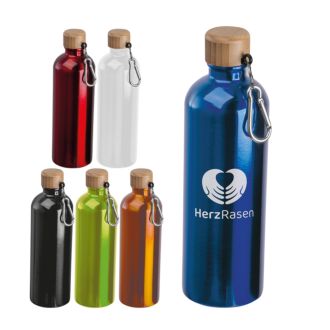 Edelstahltrinkflasche mit Karabiner 750ml 