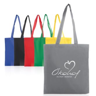 Baumwolltasche mit langem Henkel in bunten Farben