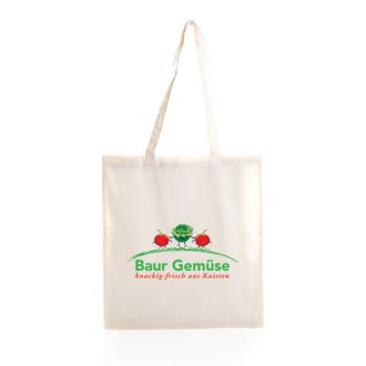 Baumwolltasche Natur mit langen Henkeln mit Werbedruck