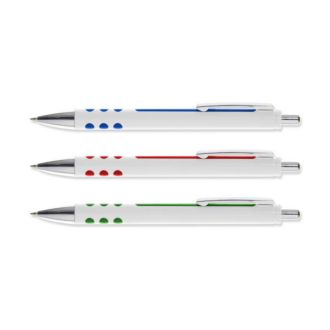 Druckkugelschreiber Crema mit gummierter Griffzone und Farbakzenten