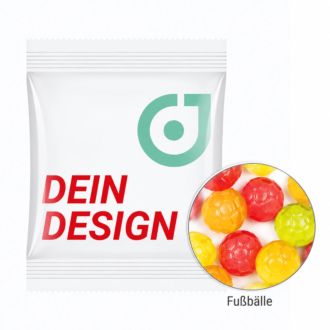 Trolli Fußbälle 10g Fruchtgummi in weißer Folie