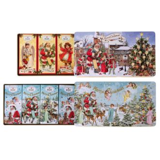 Heidel Schmuckdose sort Weihnachtsnostalgie inkl 4 Edel Vollmich Tafeln 120g