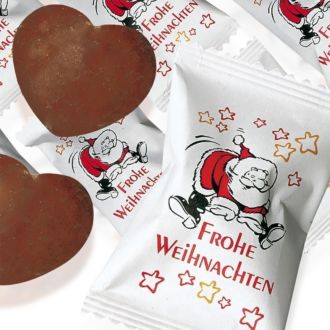 Lebkuchen-Herzen -Frohe Weihnachten- à 15 g, 50 Stück