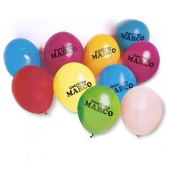 Luftballons, farbig sortiert, einfarbiger Werbedruck
