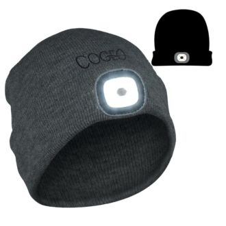 Strickmütze mit LED Licht, Akku mit USB Anschluss wiederaufladbar