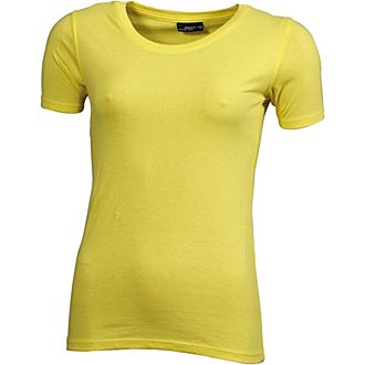 JAMES & NICHOLSON Damen Basic T-Shirt Gelb