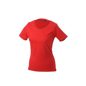 JAMES & NICHOLSON Damen Basic T-Shirt Rot