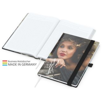 Match Book A4 White Complete Gummiband schwarz