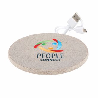 Metmaxx® Weizenstroh-Ladestation, bedruckt