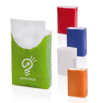 Papiertaschent&uuml;cher mit Werbedruck