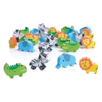 Dschungel Safari Radiergummi im 24er Set