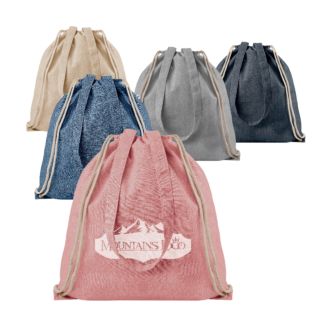 Rucksack aus recycelter Baumwolle mit eigenem Logo