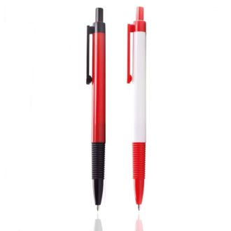 Kugelschreiber Rapid mit geriffelter Griffzone und breitem Kunststoff-Clip