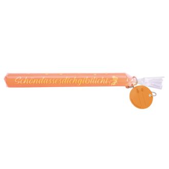 W&uuml;nschelicht m Anh&auml;nger Sch&ouml;ndassesdichgibt Kerze neonorange