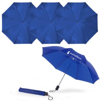WERBETIPP 30 x Taschenschirme blau inklusive einfarbigem Werbedruck