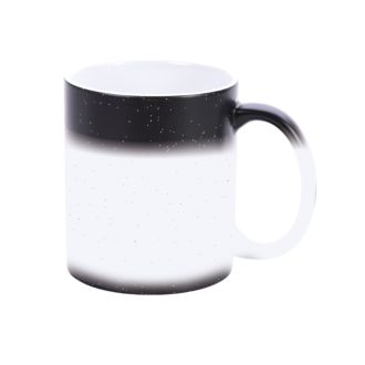 Farbwechseltasse schwarz mit Glitzer