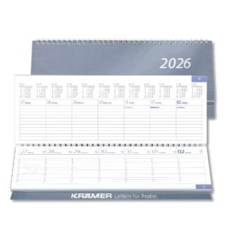 Werbetipp: 60 Querkalender silber 128 Seiten inkl. einfarbigem Werbedruck