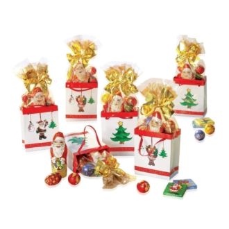 Weihnachts-Geschenktüte mit Schokolade gefüllt, 6er Set

