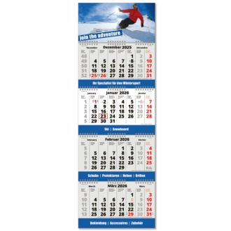 4 Monats-Kalender Fold4 mit Wire-Bindung