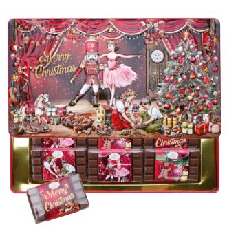 Heidel Schmuckdose Weihnachts- märchen 90g Edelvollmilch- schokolade