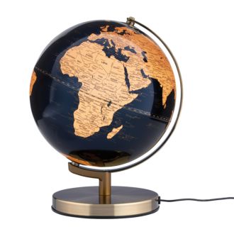 Troika Leuchtglobus Terra light dunkelblau gold