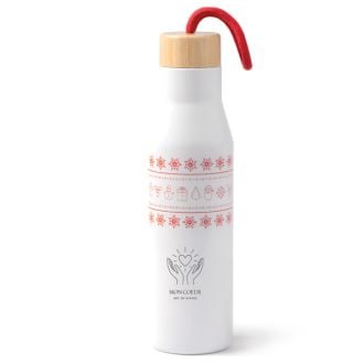 Edelstahlflasche  XMAS doppelwandig mit Bambusdeckel