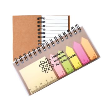 Haftnotiz-Set mit Spiralblock und Lineal