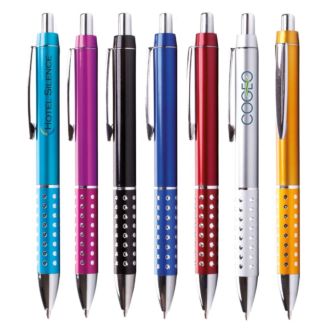 Druckkugelschreiber Glitzer mit Griffzone in Jewel-Optik