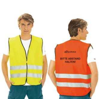 Warnweste mit Werbeanbringung